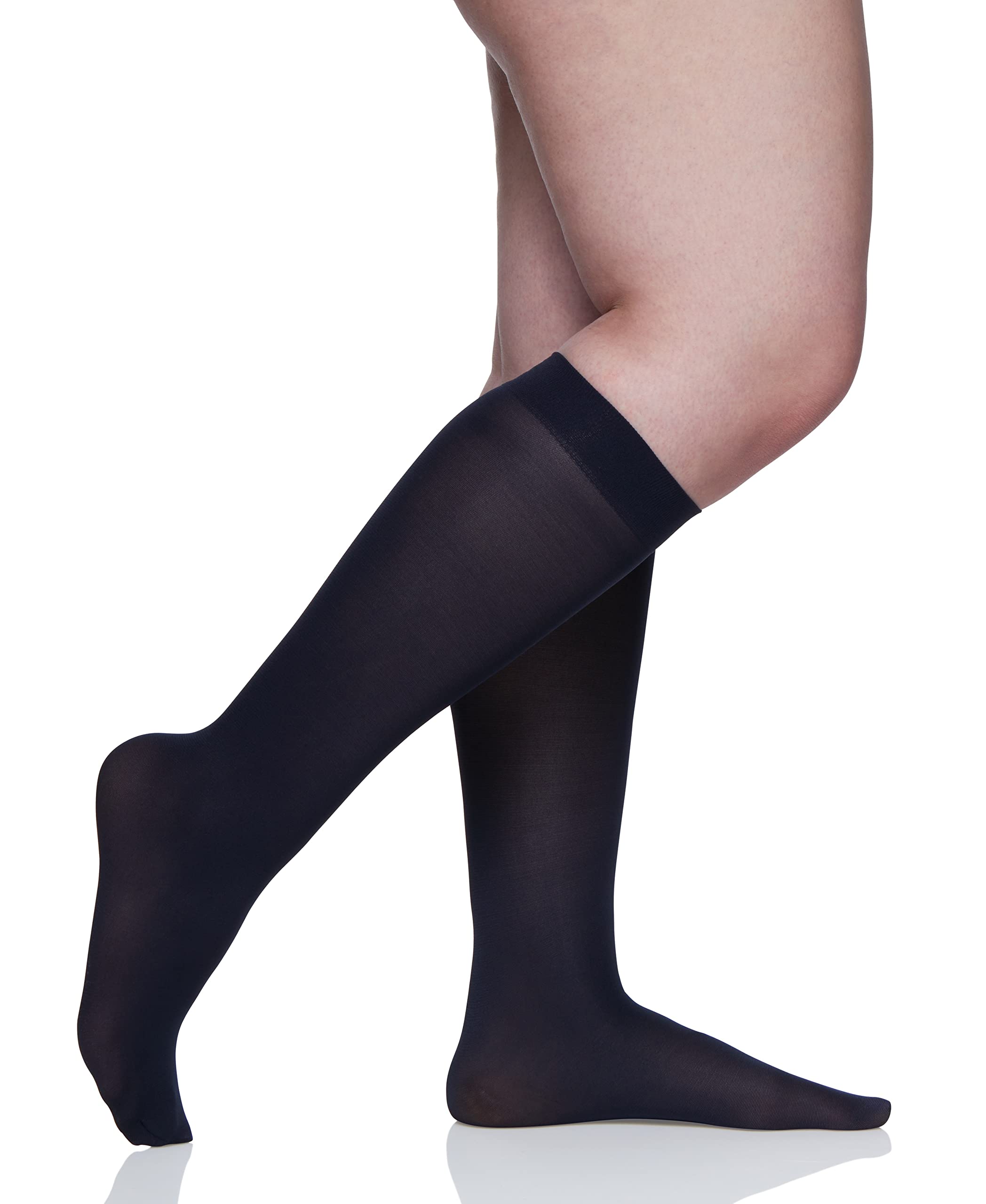 Berkshire Women's Knee High Opaque Trouser Pantyhose 10-12 Plus Navy Size Queen