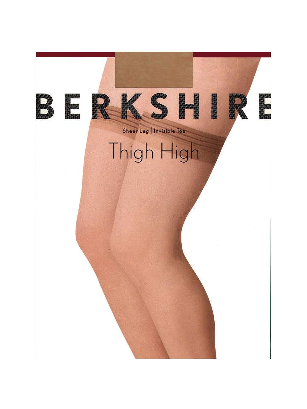 Berkshire Natural Tan Women's Thigh High Pantyhose A-B Size Invisible Toe Visible Seamless